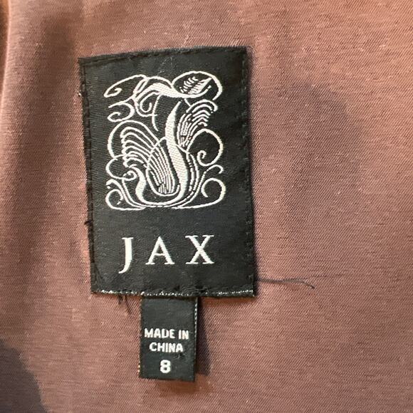 JAX BRONZE Brown Lace Exquisite Cocktail Metallic Thread Cap Sleeve Dress size 8 - Picture 8 of 10